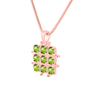 Peridot Gemstone Solid 14k Rose Gold Pendant