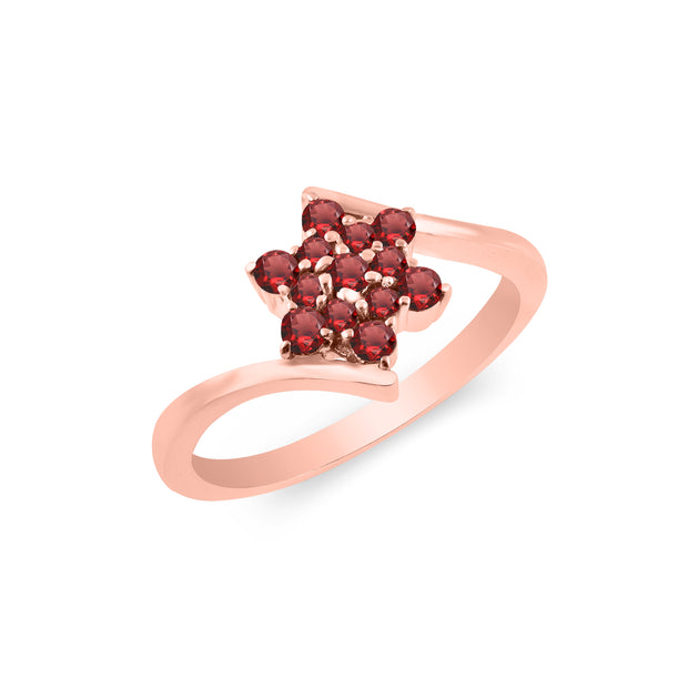 Garnet Gemstone Solid 14k Rose Gold Ring