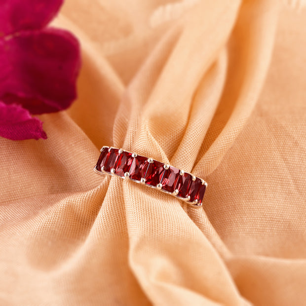 Garnet Gemstone Solid 925 Sterling Silver Ring