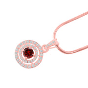 Garnet Gemstone Solid 14k Rose Gold Pendant