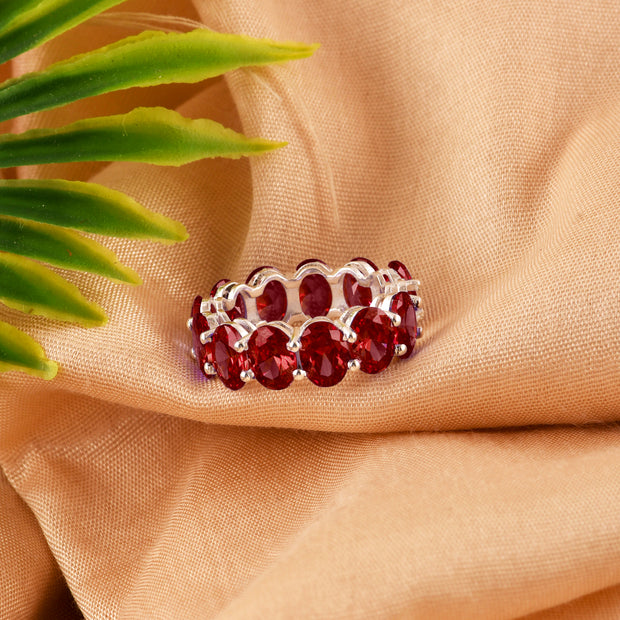 Garnet Gemstone Solid 925 Sterling Silver Ring