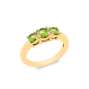 Peridot Gemstone Solid 14k Yellow Gold Ring