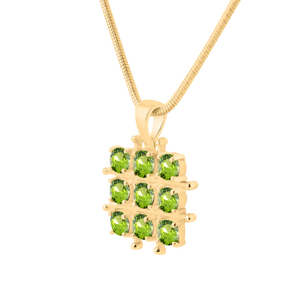 Peridot Gemstone Solid 14k Yellow Gold Pendant