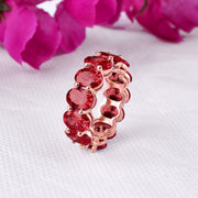 Garnet Gemstone Solid 14k Rose Gold Ring