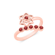 Garnet Gemstone Solid 14k Rose Gold Ring