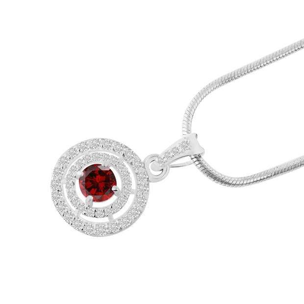 Garnet Gemstone Solid 925 Sterling Silver Pendant