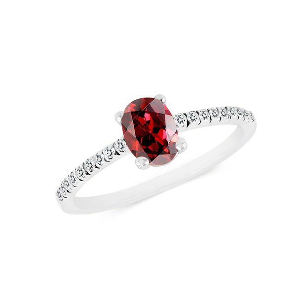 Garnet Gemstone Solid 925 Sterling Silver Ring