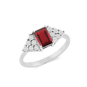 Garnet Gemstone Solid 925 Sterling Silver Ring