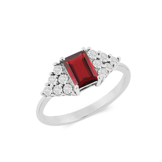 Garnet Gemstone Solid 925 Sterling Silver Ring