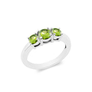 Peridot Gemstone Solid 14k White Gold Ring