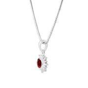Garnet Gemstone Solid 925 Sterling Silver Pendant