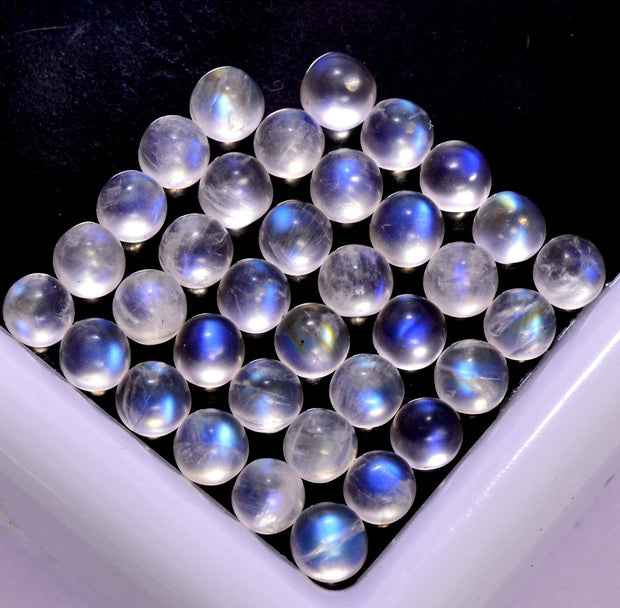 Natural Moonstone 3.5 MM Round Cabochon Loose Gemstone
