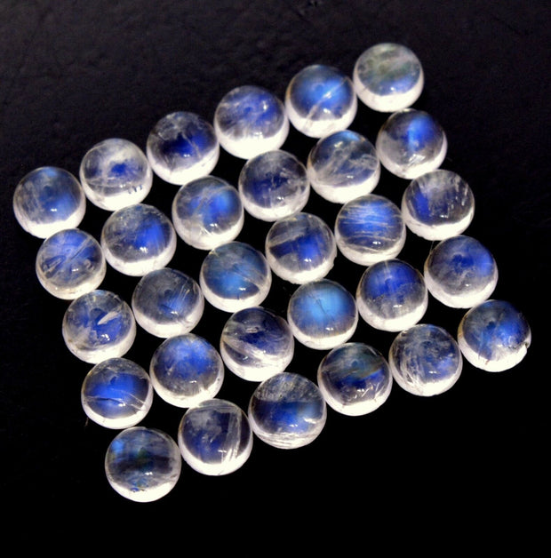 Natural Moonstone 3.5 MM Round Cabochon Loose Gemstone