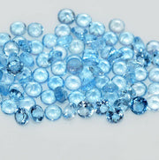 Natural Sky Blue Topaz 3 MM Round Cut Loose Gemstone