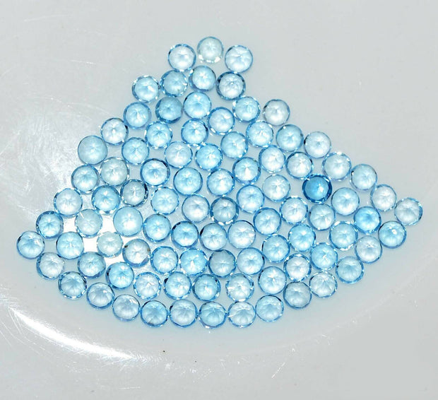 Natural Sky Blue Topaz 3 MM Round Cut Loose Gemstone