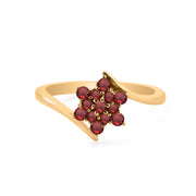 Garnet Gemstone Solid 14k Yellow Gold Ring