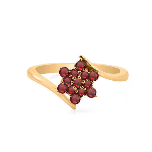 Garnet Gemstone Solid 14k Yellow Gold Ring