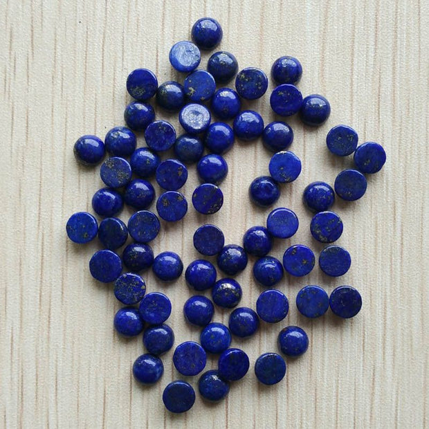 Natural Lapis Lazuli 3 MM Round Cabochon Loose Gemstone