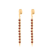 Garnet Gemstone Solid 14k Yellow Gold Screw Back Earring