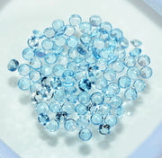 Natural Sky Blue Topaz 3 MM Round Cut Loose Gemstone