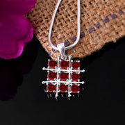 Garnet Gemstone Solid 925 Sterling Silver Pendant