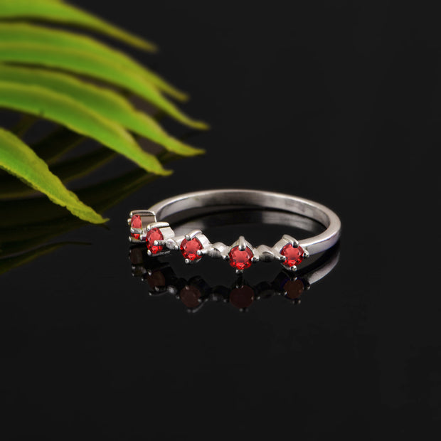 Garnet Gemstone Solid 925 Sterling Silver Ring