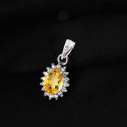 Citrine Gemstone Solid 925 Sterling Silver Pendant