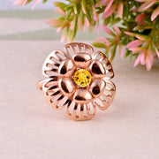 Citrine Gemstone Solid 14k Rose Gold Ring