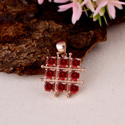 Garnet Gemstone Solid 14k Rose Gold Pendant