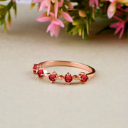 Garnet Gemstone Solid 14k Rose Gold Ring