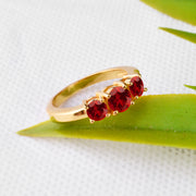 Garnet Gemstone Solid 14k Yellow Gold Ring