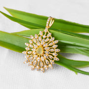 Citrine Gemstone Solid 14k Yellow Gold Pendant