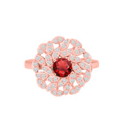 Citrine Gemstone & Diamond Solid 14k Rose Gold Ring