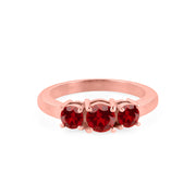Garnet Gemstone Solid 14k Rose Gold Ring