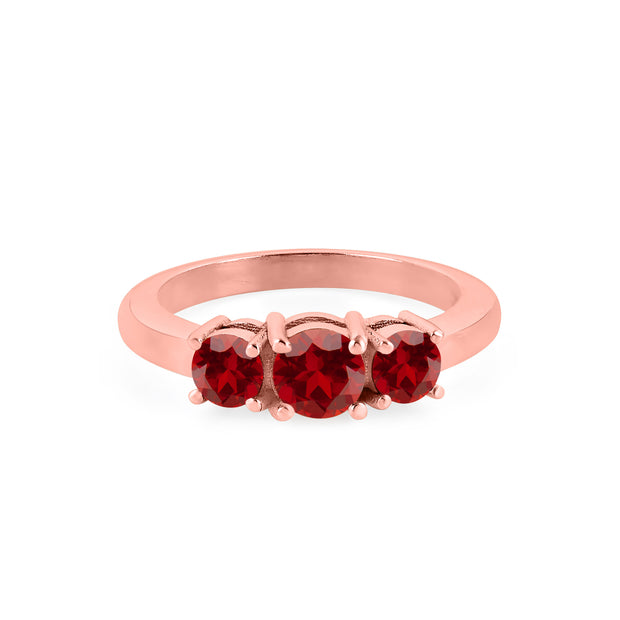 Garnet Gemstone Solid 14k Rose Gold Ring