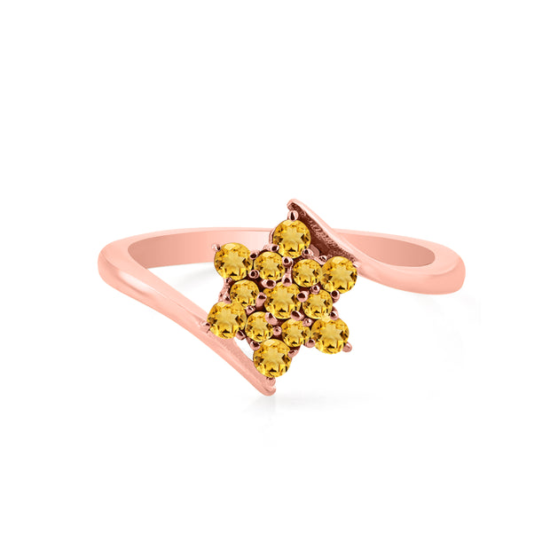 Citrine Gemstone Solid 14k Rose Gold Ring