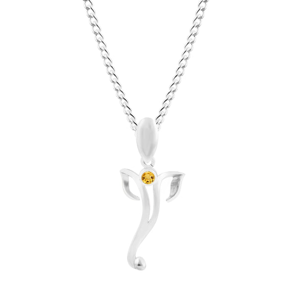 Citrine Gemstone Solid 925 Sterling Silver Pendant