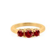 Garnet Gemstone Solid 14k Yellow Gold Ring