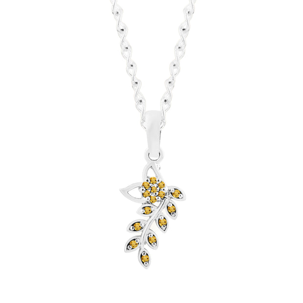 Citrine Gemstone Solid 925 Sterling Silver Pendant