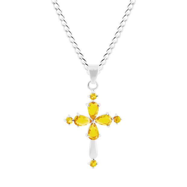 Citrine Gemstone Solid 925 Sterling Silver Pendant
