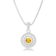 Citrine Gemstone Solid 925 Sterling Silver Pendant