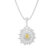 Citrine Gemstone Solid 925 Sterling Silver Pendant