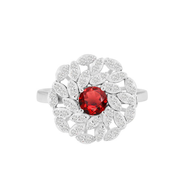 Garnet Gemstone Solid 925 Sterling Silver Ring