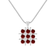 Garnet Gemstone Solid 925 Sterling Silver Pendant