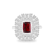 Garnet Gemstone Solid 925 Sterling Silver Ring