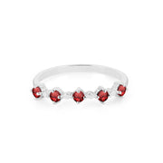Garnet Gemstone Solid 925 Sterling Silver Ring