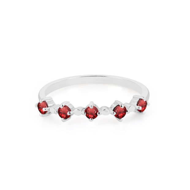 Garnet Gemstone Solid 925 Sterling Silver Ring