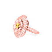 Citrine Gemstone Solid 14k Rose Gold Ring