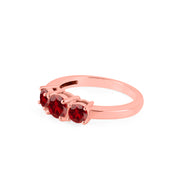 Garnet Gemstone Solid 14k Rose Gold Ring