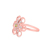 Peridot Gemstone & Diamond Solid 14k Rose Gold Ring